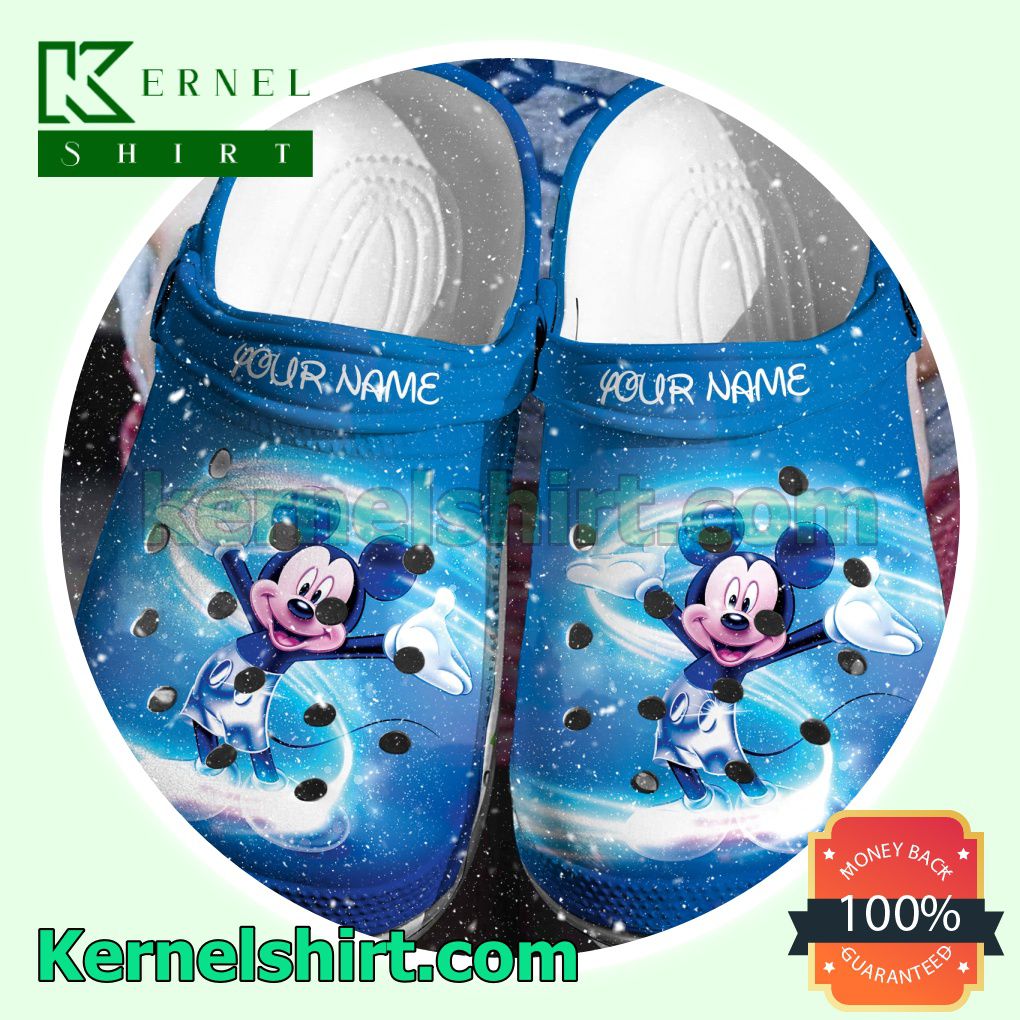 Personalized Mickey Mouse Blue Magic Clogs Shoes Slippers Sandals