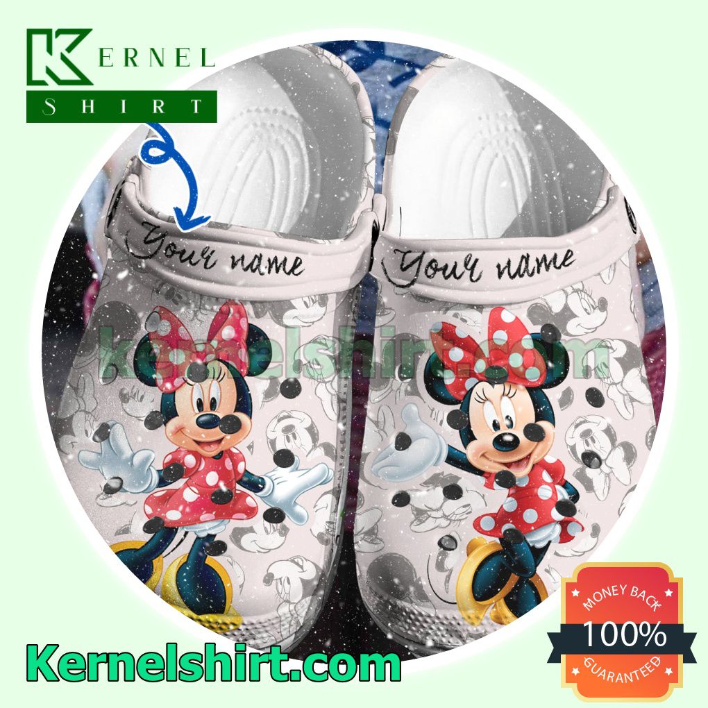 Personalized Minnie Mouse Cartoon Clogs Shoes Slippers Sandals