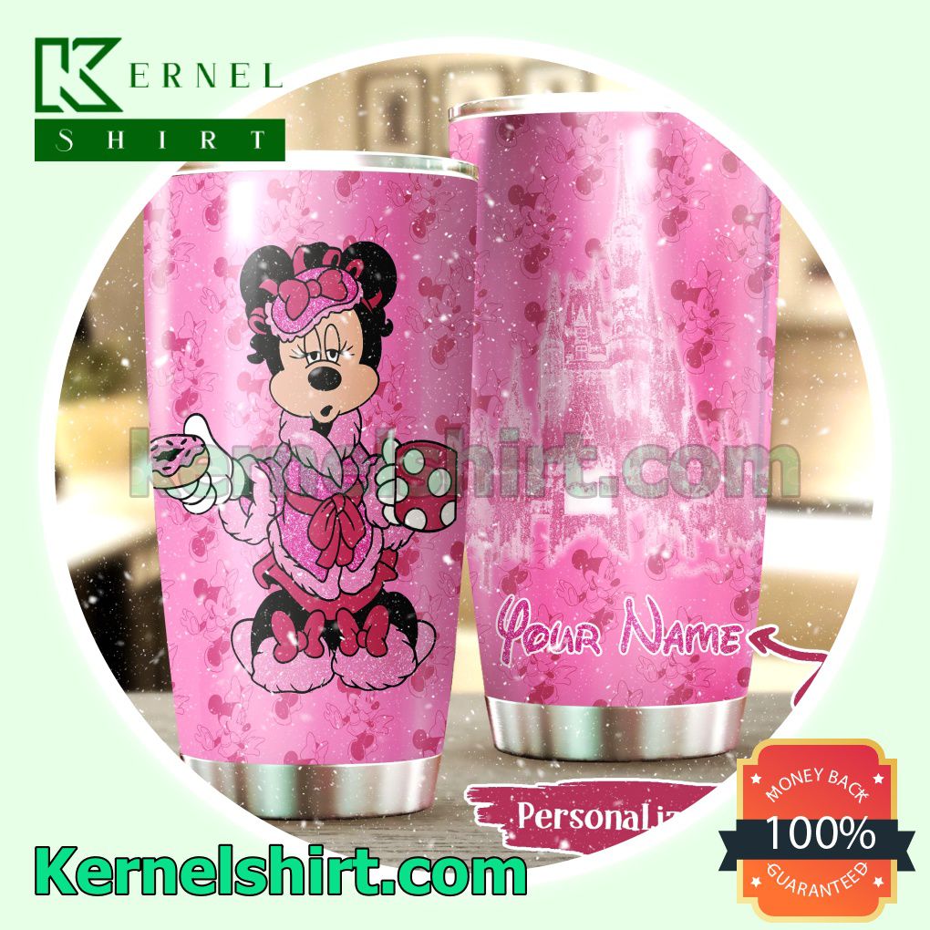 Personalized Minnie Mouse Castle Pink Tumbler Cup