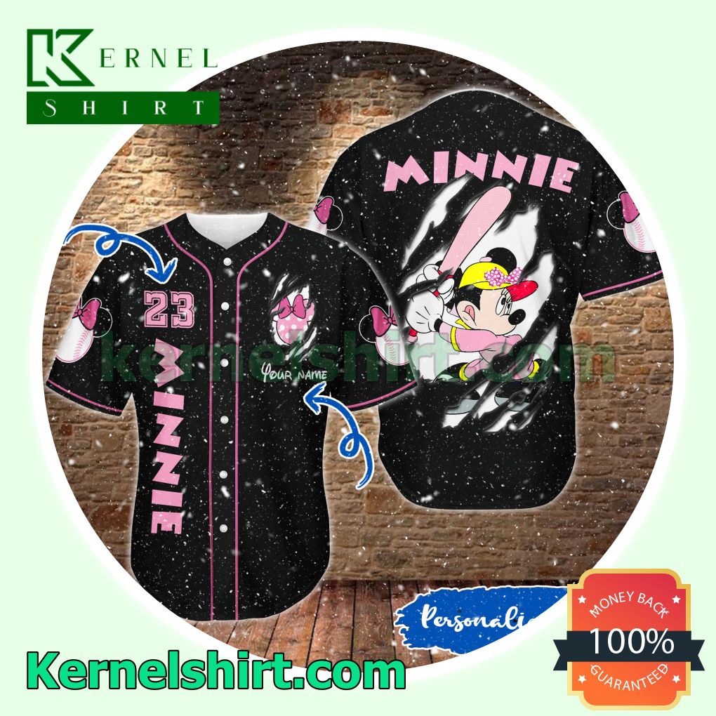 Personalized Minnie Mouse Torn Ripped Button Down Shirts