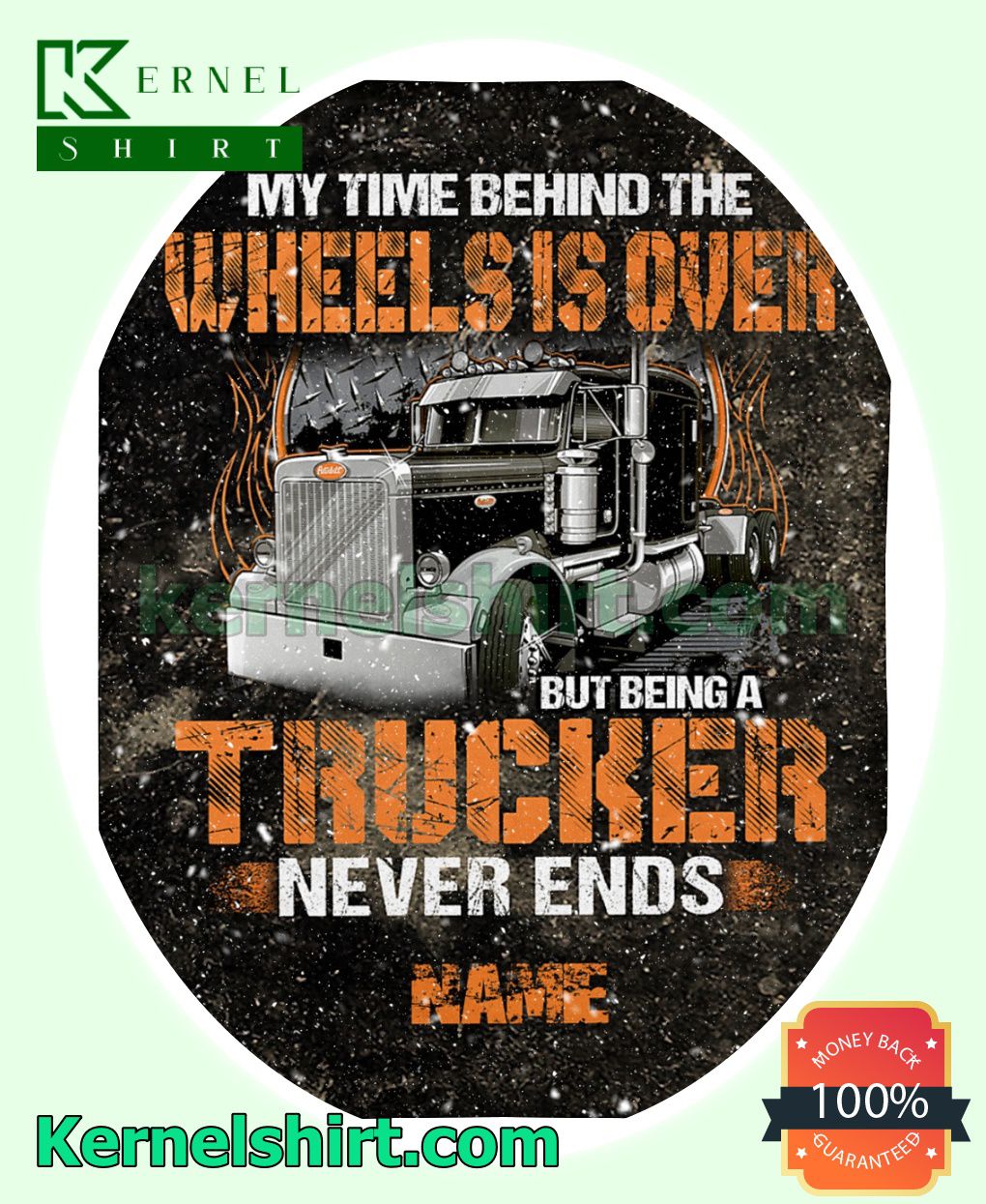 Personalized My Time Behind The Wheels Is Over But Being A Trucker Never Ends Fleece Throw Blanket