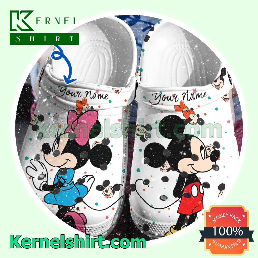 Personalized Name Mickey And Minnie Clogs Shoes Slippers Sandals