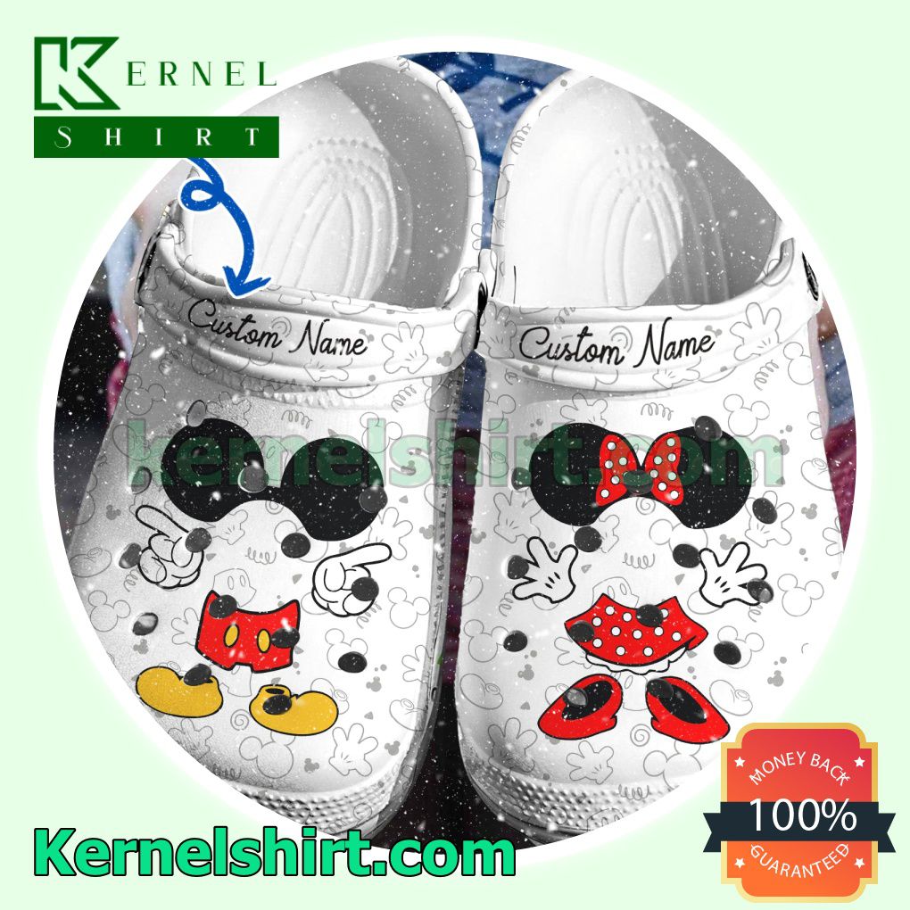 Personalized Name Mickey And Minnie Mouse Clogs Shoes Slippers Sandals