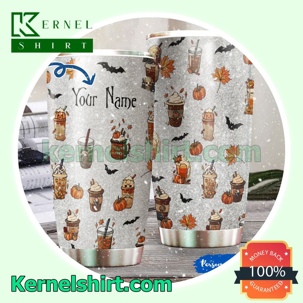 Personalized Pumpkin Spice Coffee Halloween Tumbler Cup