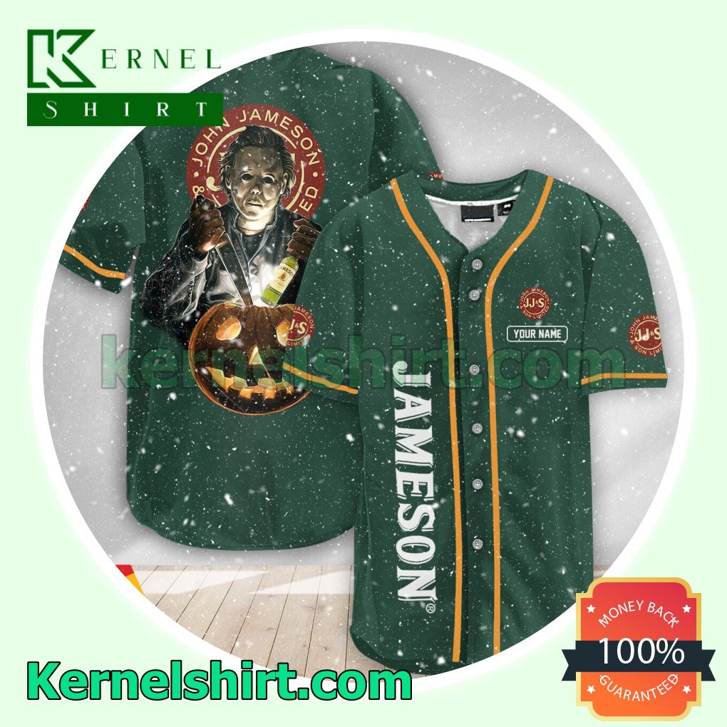 Personalized Scary Michael Myers Pumpkin Jameson Custom Baseball Jersey