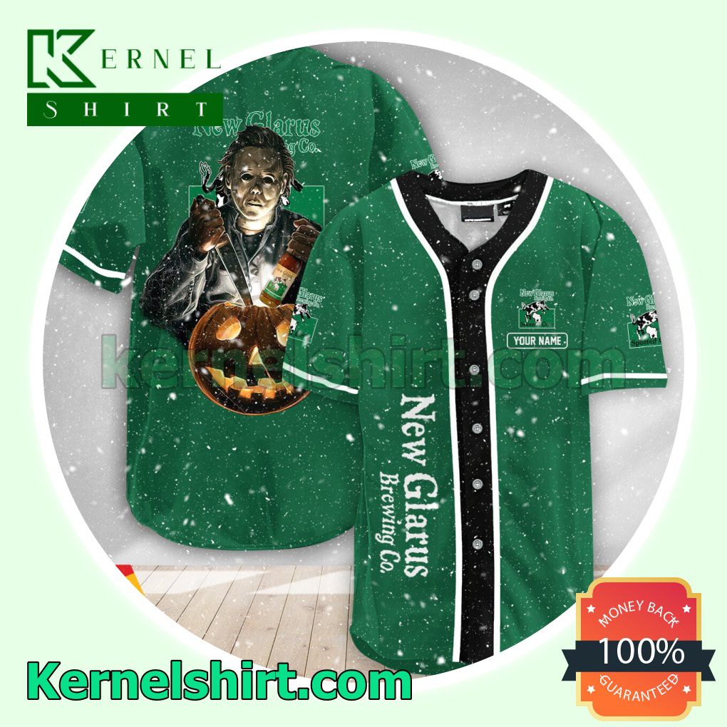 Personalized Scary Michael Myers Pumpkin New Belgium Custom Baseball Jersey