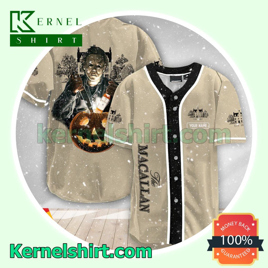 Personalized Scary Michael Myers Pumpkin The Macallan Custom Baseball Jersey