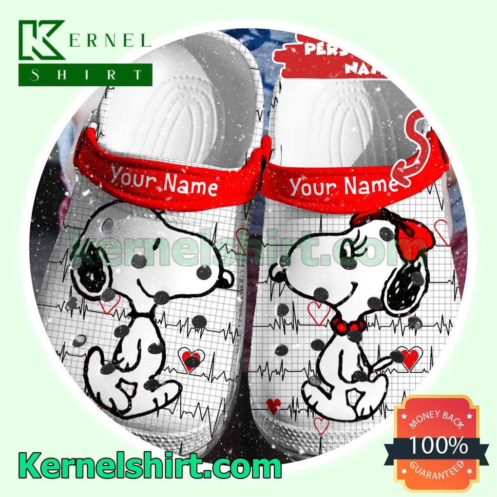 Personalized Snoopy Heartbeat Clogs Shoes Slippers Sandals