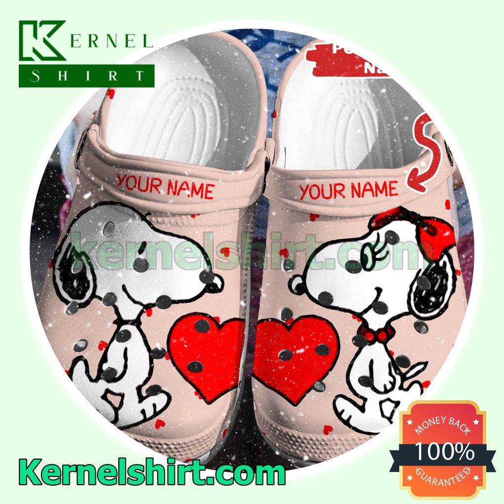 Personalized Snoopy Love Clogs Shoes Slippers Sandals