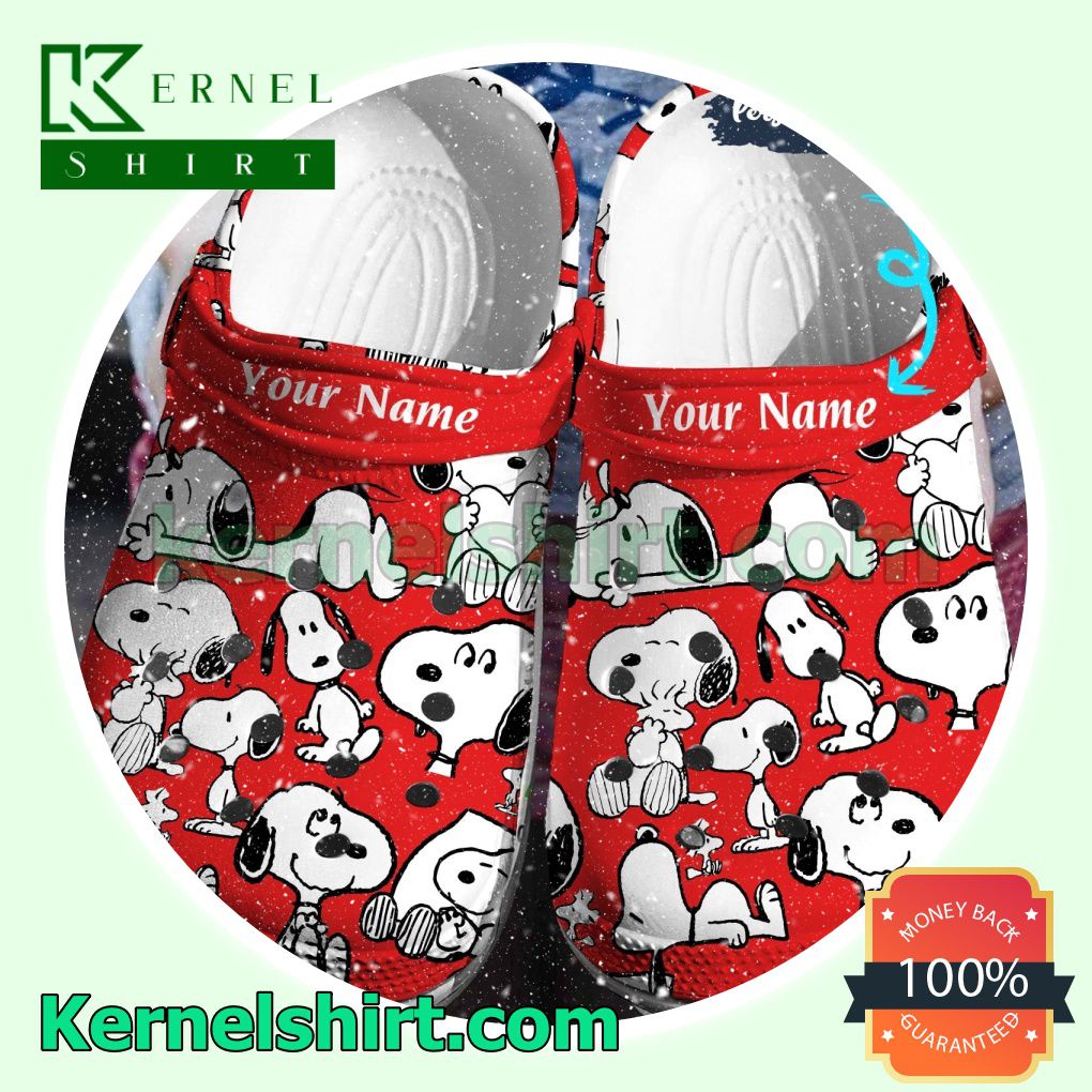 Personalized Snoopy Red Clogs Shoes Slippers Sandals