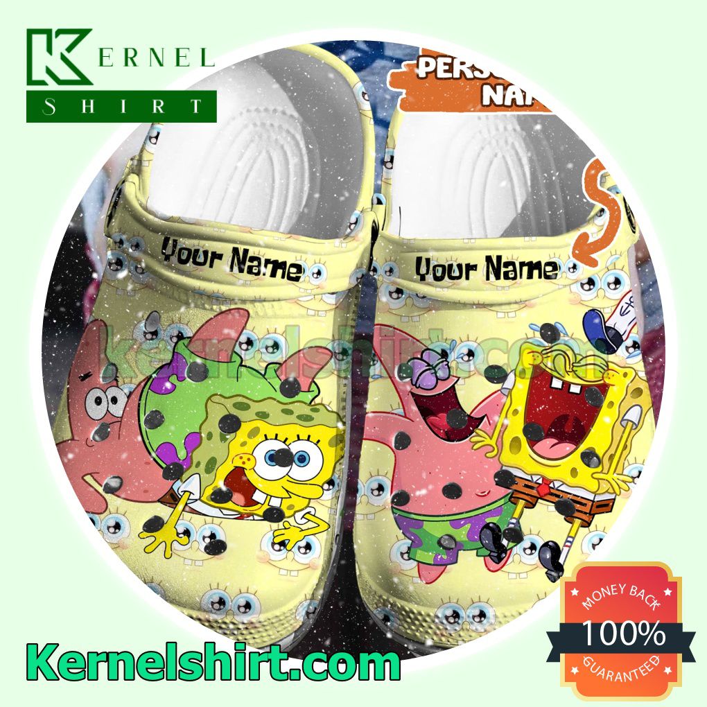 Personalized Spongebob And Patrick Eyes Clogs Shoes Slippers Sandals