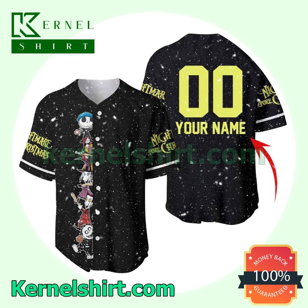 Personalized Squad Nightmare Before Christmas Custom Baseball Jersey