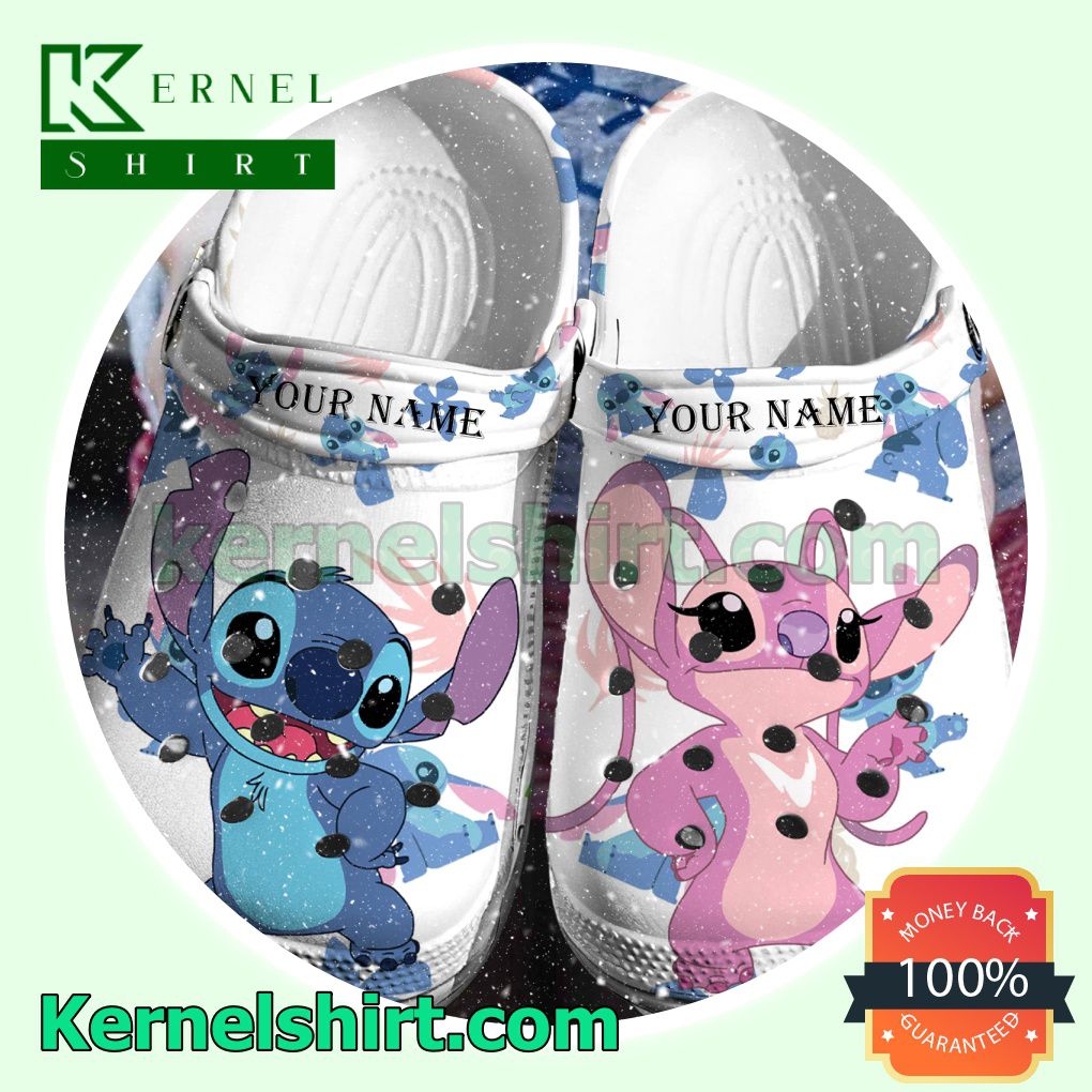 Personalized Stitch And Girlfriend Clogs Shoes Slippers Sandals