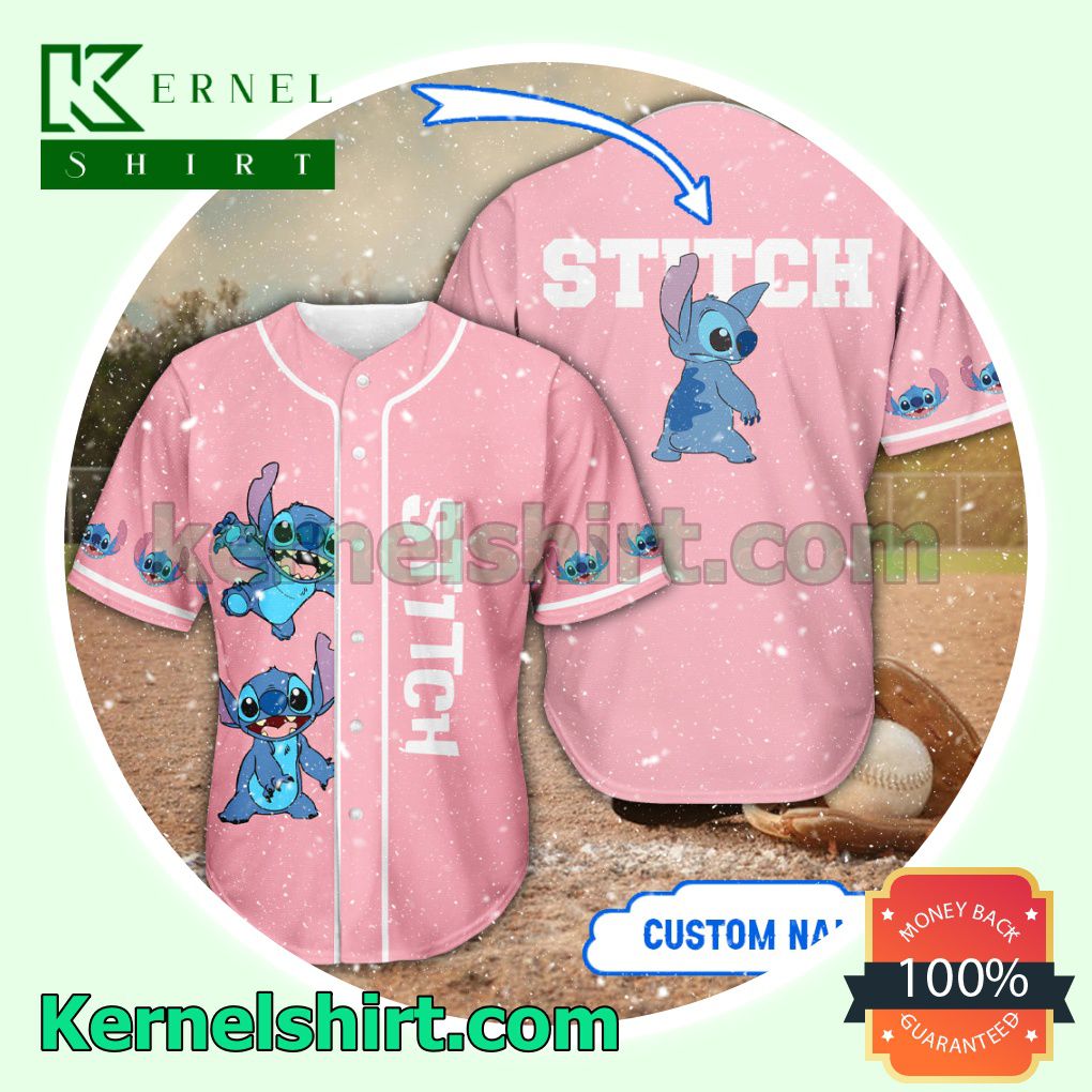 Personalized Stitch Pink Button Down Shirts