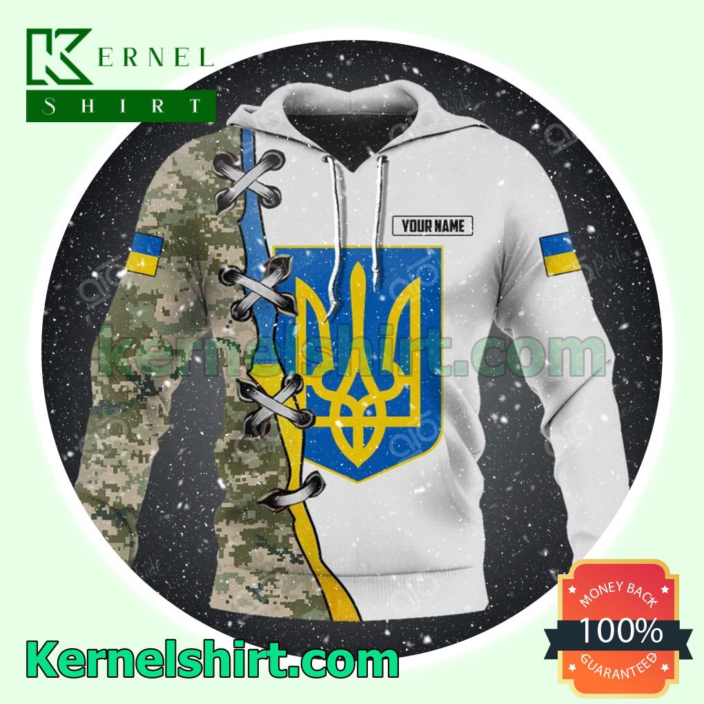 Personalized Ukraine Camo Army Fleece Hoodie