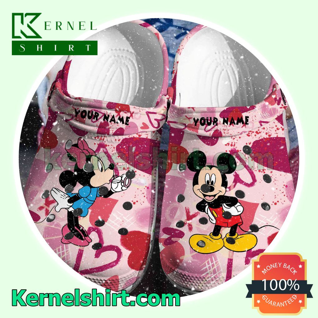 Personalized Your Name Mickey And Minnie Mouse Clogs Shoes Slippers Sandals