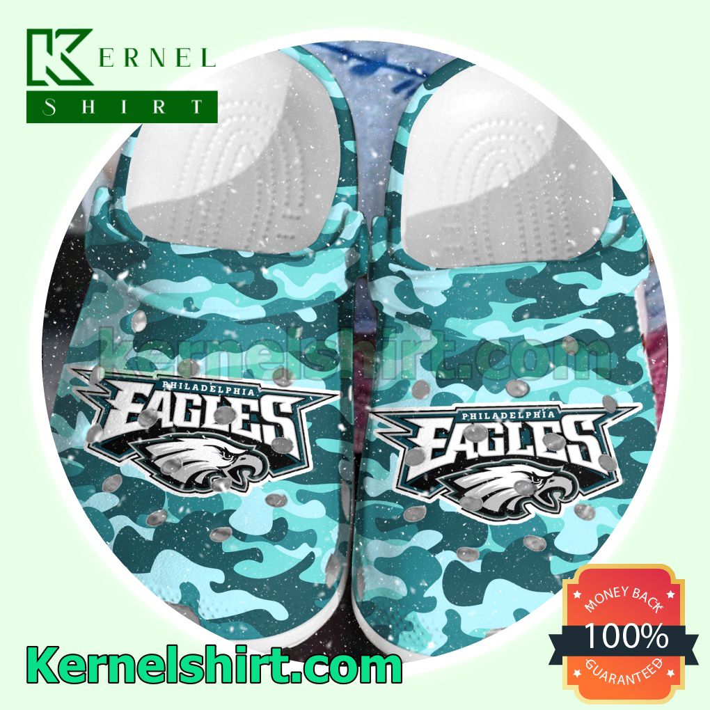 Philadelphia Eagles Green Camouflage Clogs Shoes Slippers Sandals