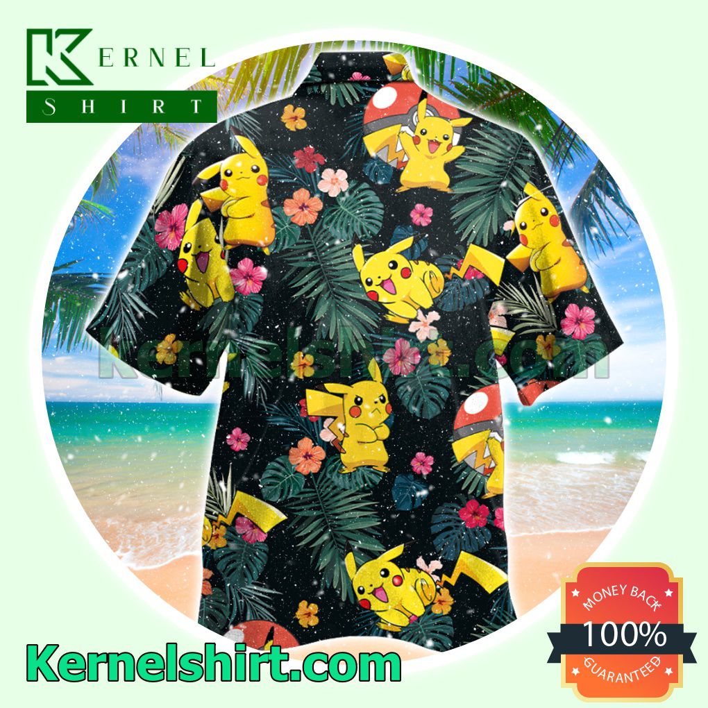 Pikachu Tropical Summer Short Sleeve Shirt a