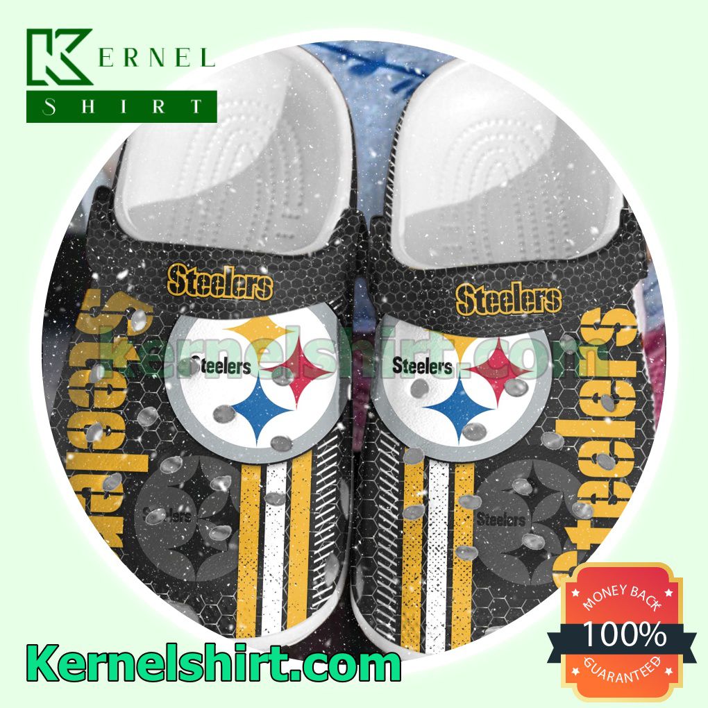 Pittsburgh Steelers Hive Pattern Clogs Shoes Slippers Sandals