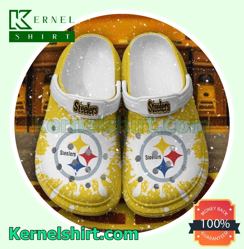 Pittsburgh Steelers Logo Color Splash Clogs Shoes Slippers Sandals