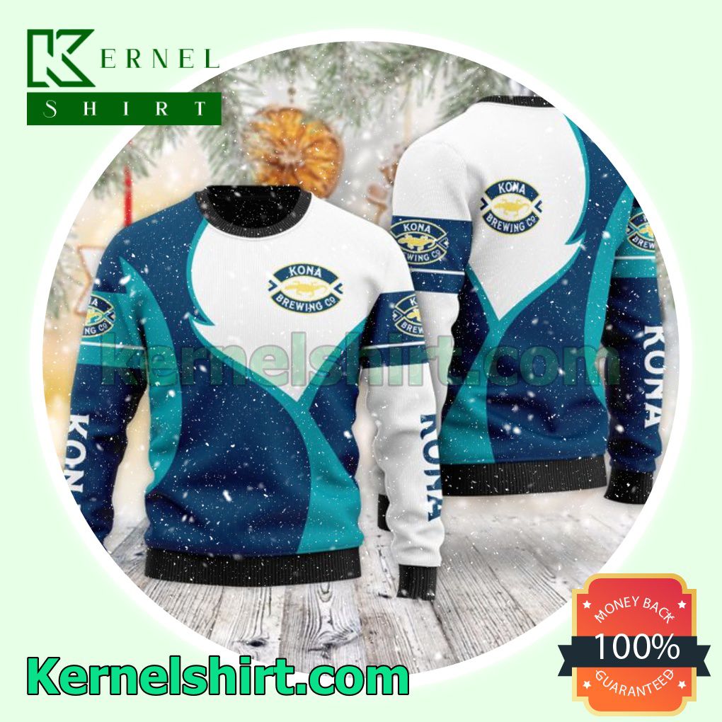 Plain Multicolor Textured Kona Brewing Crewneck Sweatshirt