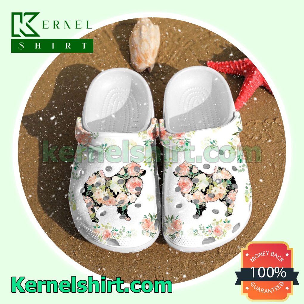 Pomeranian Dog Flowers Clogs Shoes Slippers Sandals