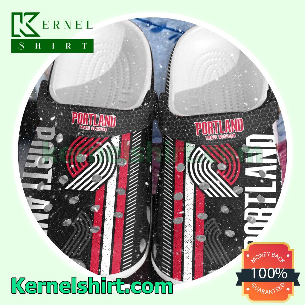 Portland Trail Blazers Hive Pattern Clogs Shoes Slippers Sandals