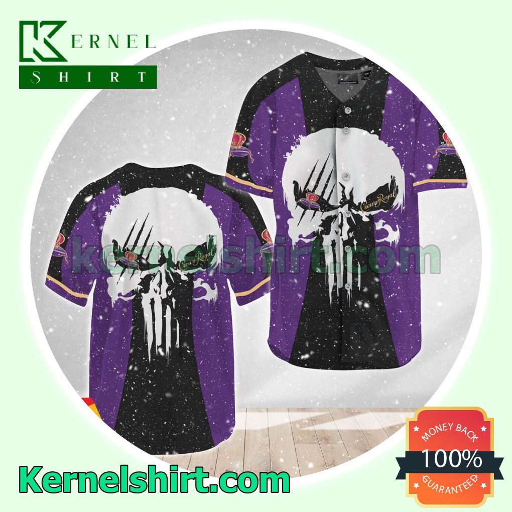 Punisher Skull Crown Royal Custom Baseball Jersey