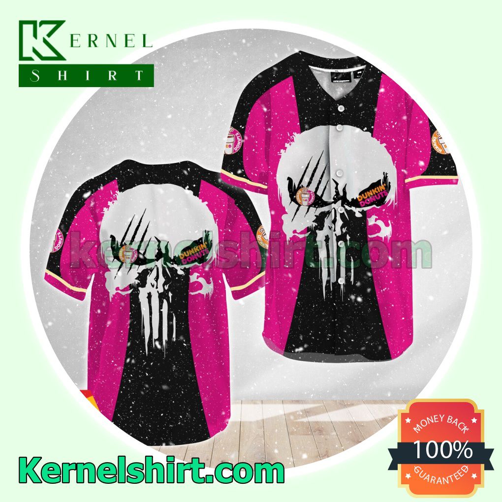 Punisher Skull Dunkin Donut Custom Baseball Jersey