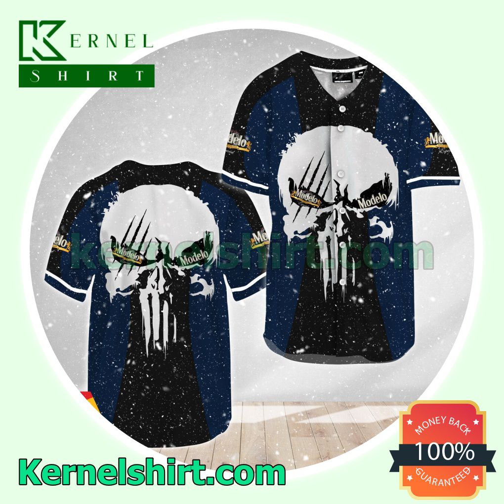 Punisher Skull Modelo Beer Custom Baseball Jersey