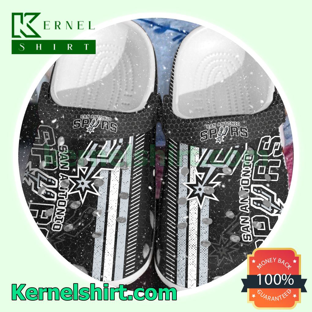 San Antonio Spurs Metal Pattern Clogs Shoes Slippers Sandals