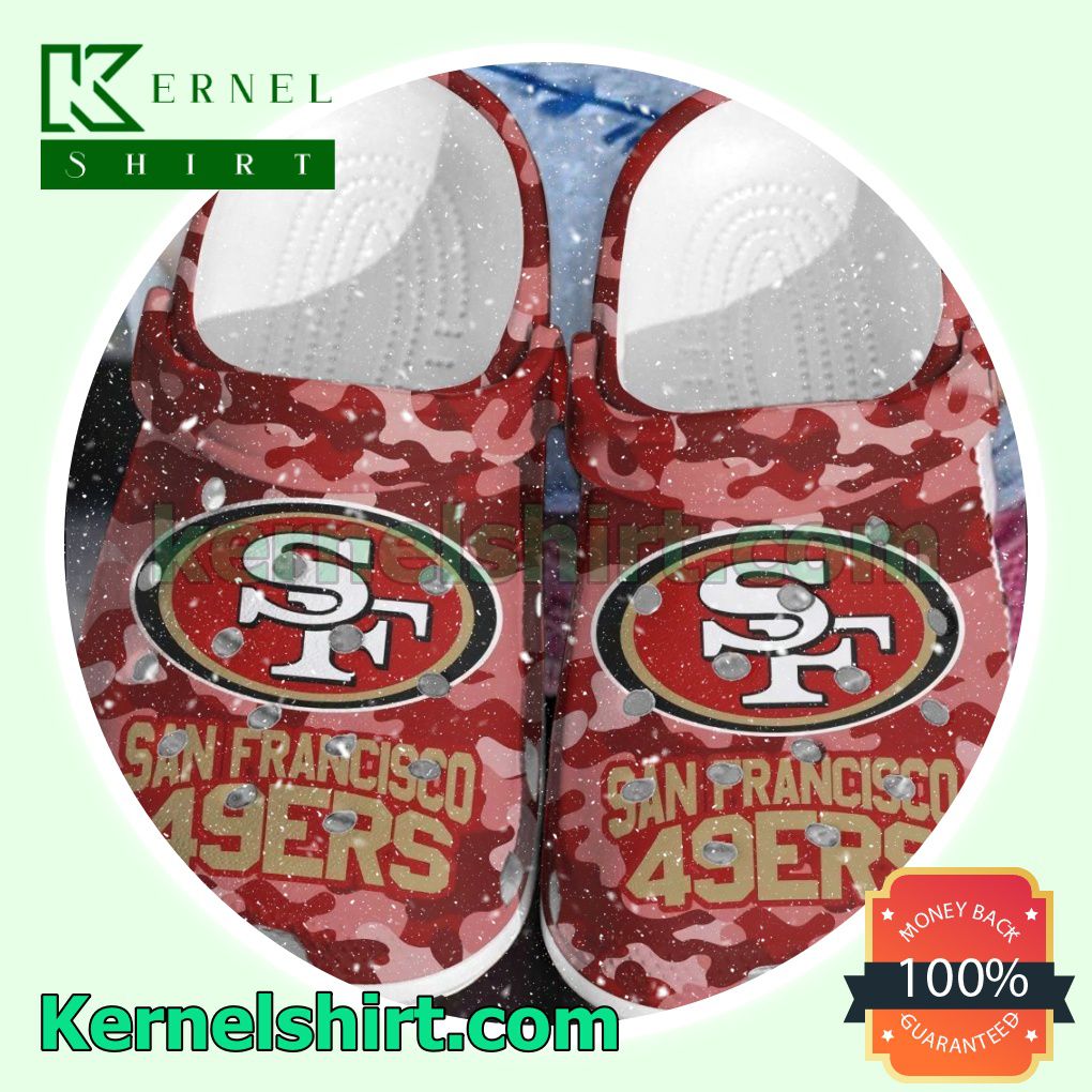 San Francisco 49ers Red Camouflage Clogs Shoes Slippers Sandals