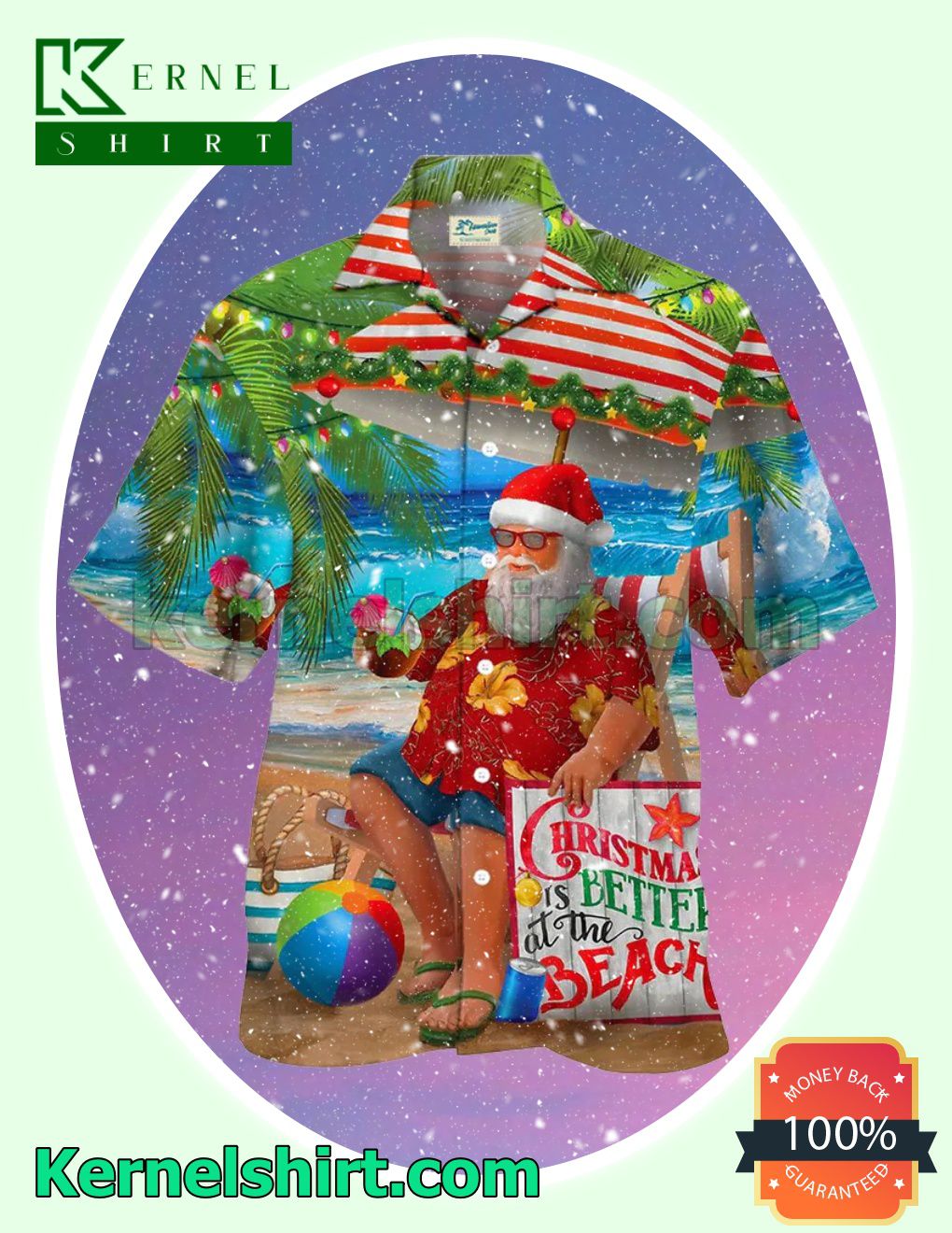 Santa Christmas Is Better At The Beach Xmas Short Sleeve Shirts