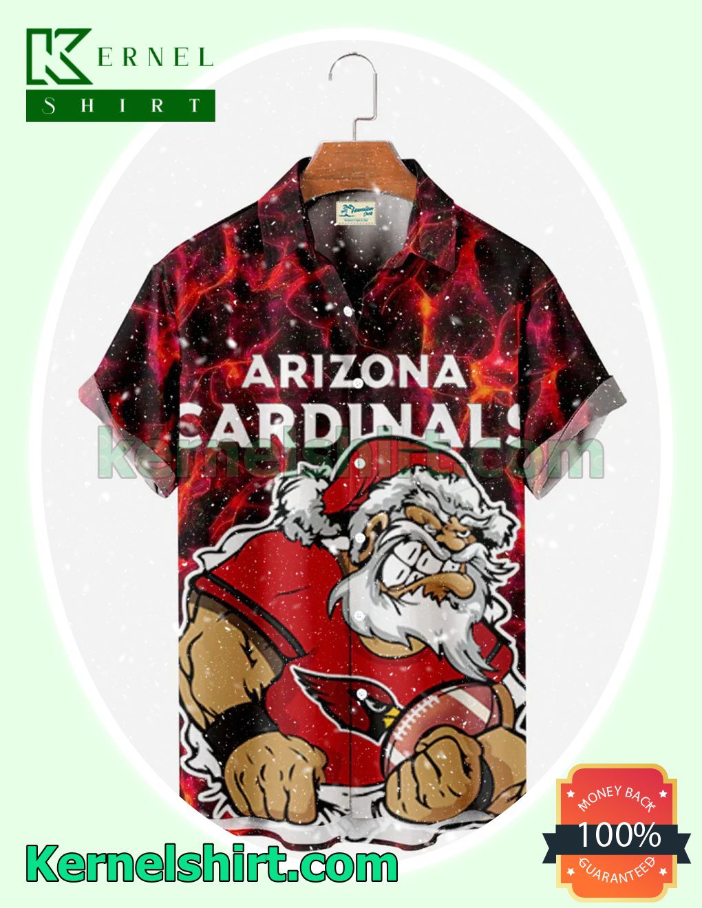 Santa Claus Arizona Cardinals Xmas Short Sleeve Shirts