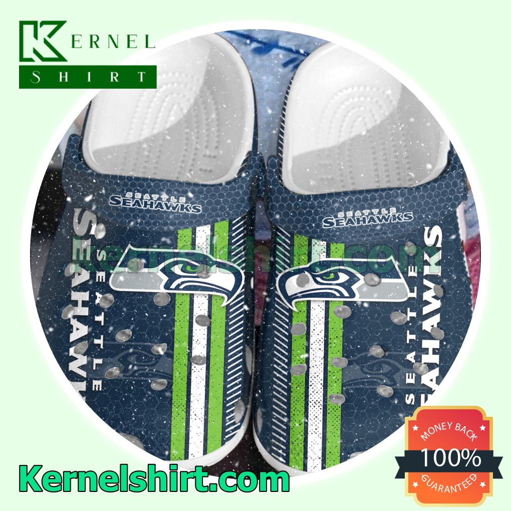 Seattle Seahawks Hive Pattern Clogs Shoes Slippers Sandals