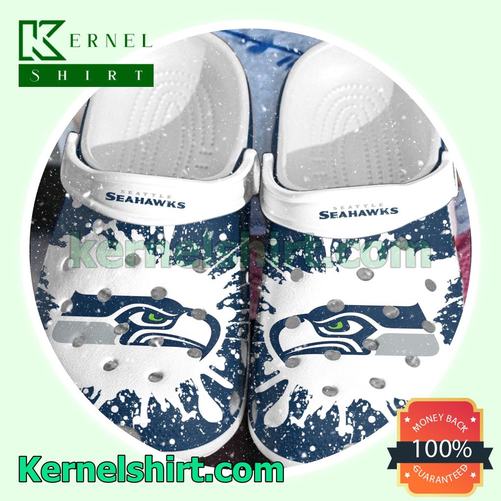Seattle Seahawks Logo Color Splash Clogs Shoes Slippers Sandals