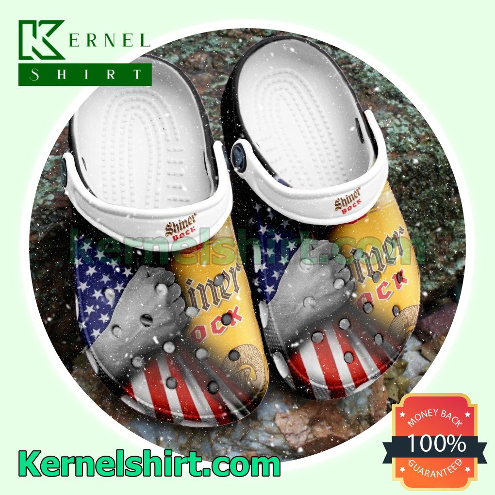 Shiner Bock Beer American Flag Clogs Shoes Slippers Sandals