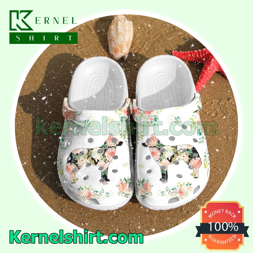 Siberian Husky Dog Flowers Clogs Shoes Slippers Sandals