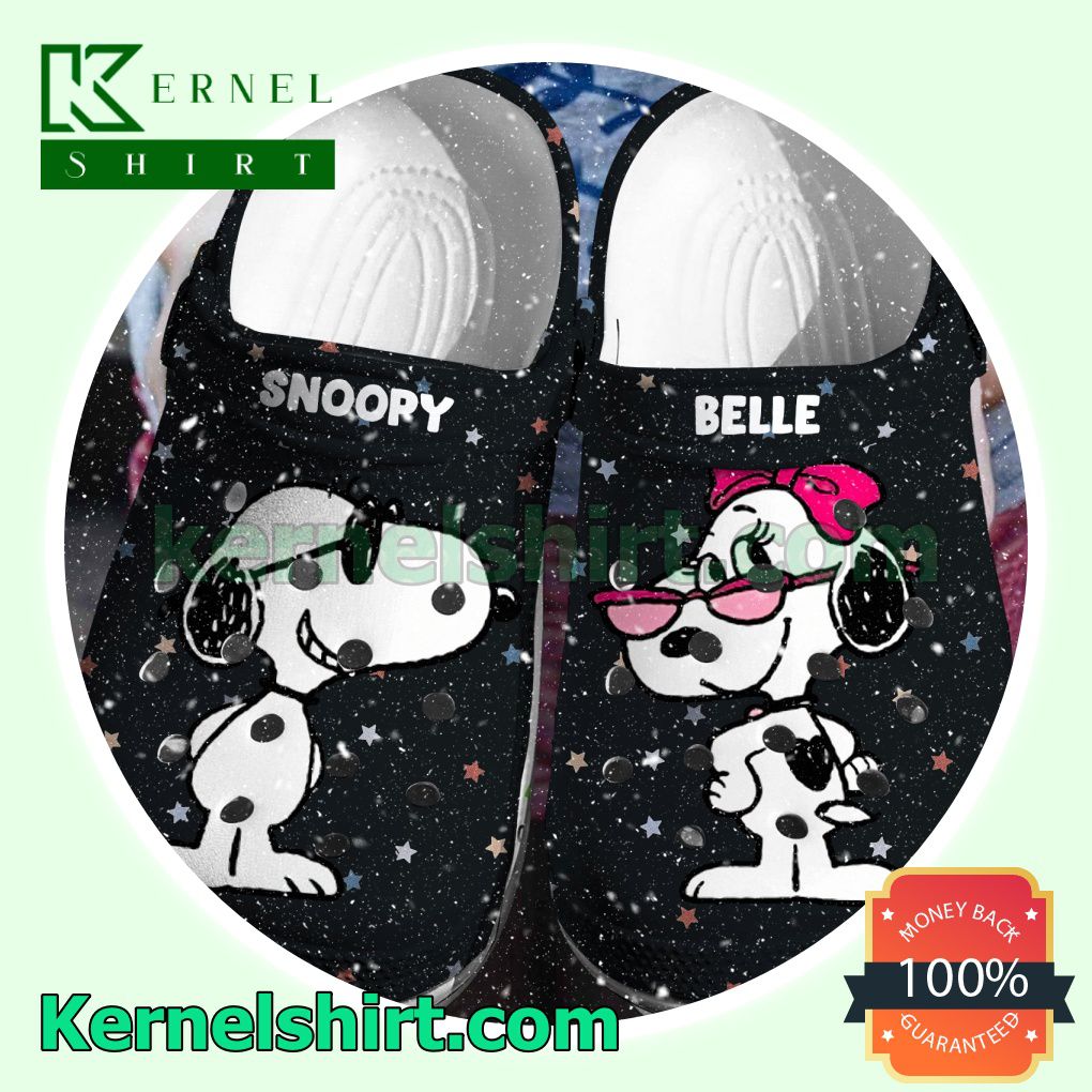 Snoopy And Belle Black Clogs Shoes Slippers Sandals