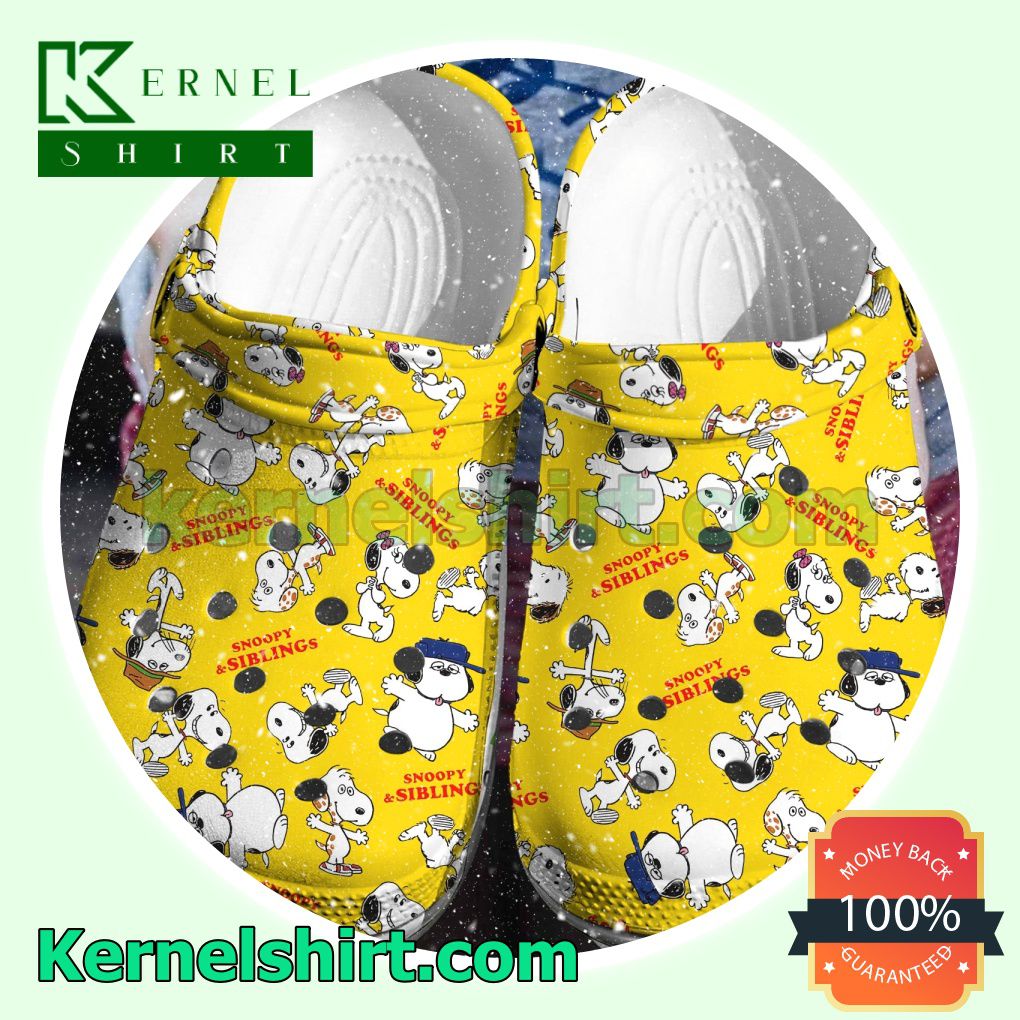 Snoopy And Siblings Yellow Clogs Shoes Slippers Sandals