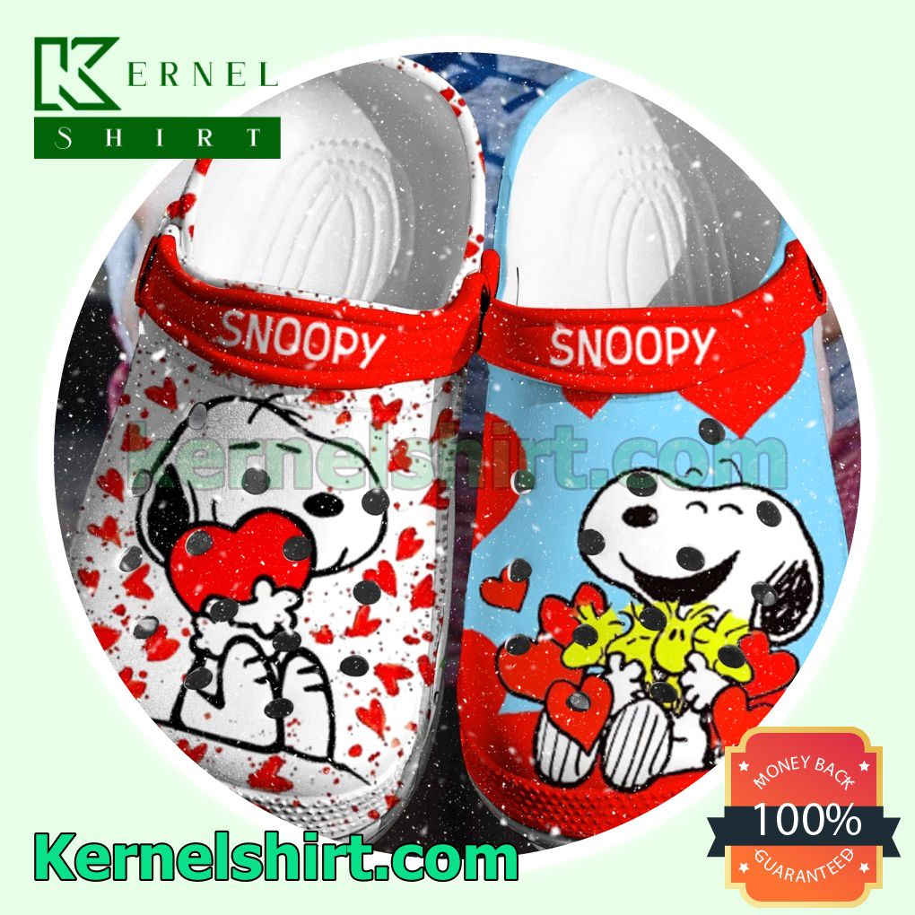 Snoopy And Woodstock Love Clogs Shoes Slippers Sandals