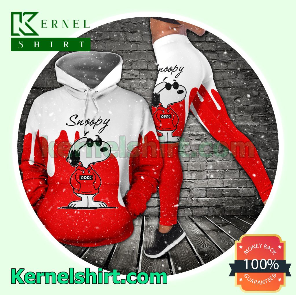 Snoopy Cool Red And White Hooded Sweatshirt Women Legging