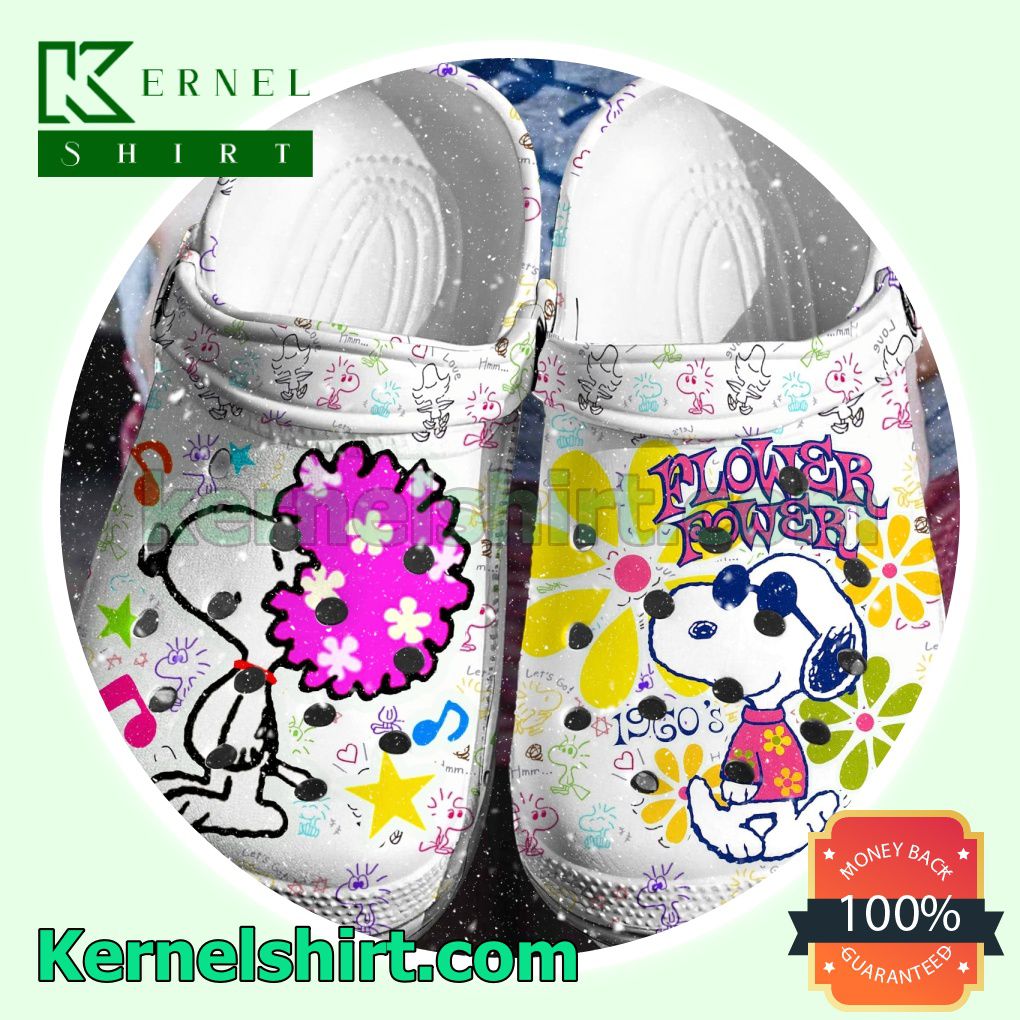 Snoopy Flower Power Clogs Shoes Slippers Sandals