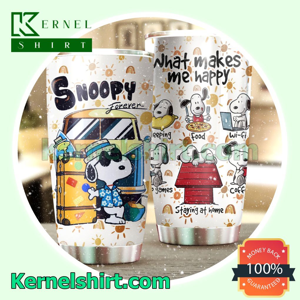 Snoopy Forever What Makes Me Happy Tumbler Cup