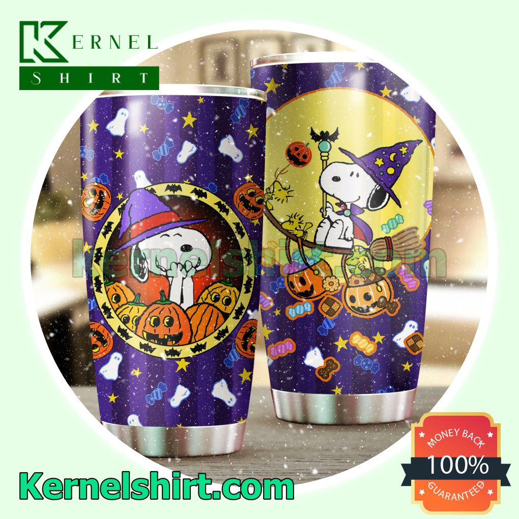 Snoopy Halloween Pumpkin Tumbler Cup