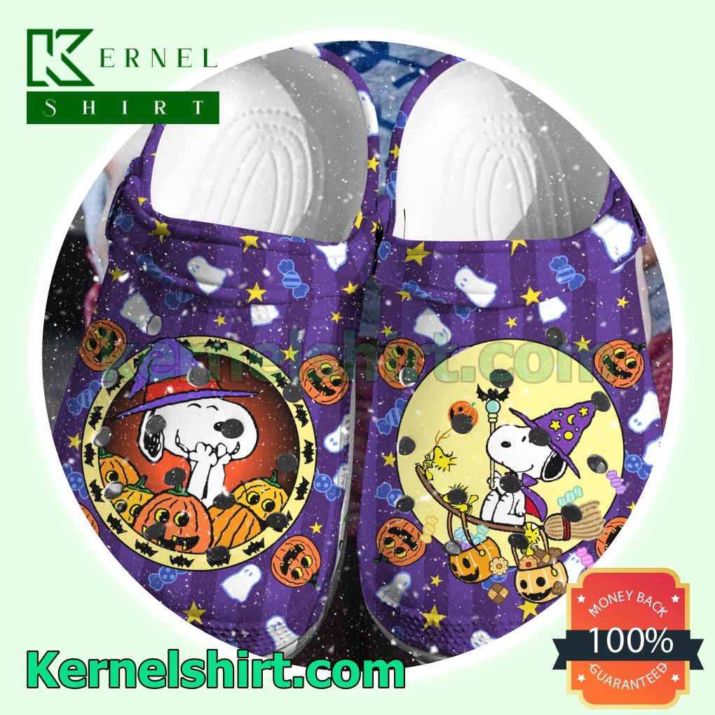 Snoopy Halloween Purple Clogs Shoes Slippers Sandals