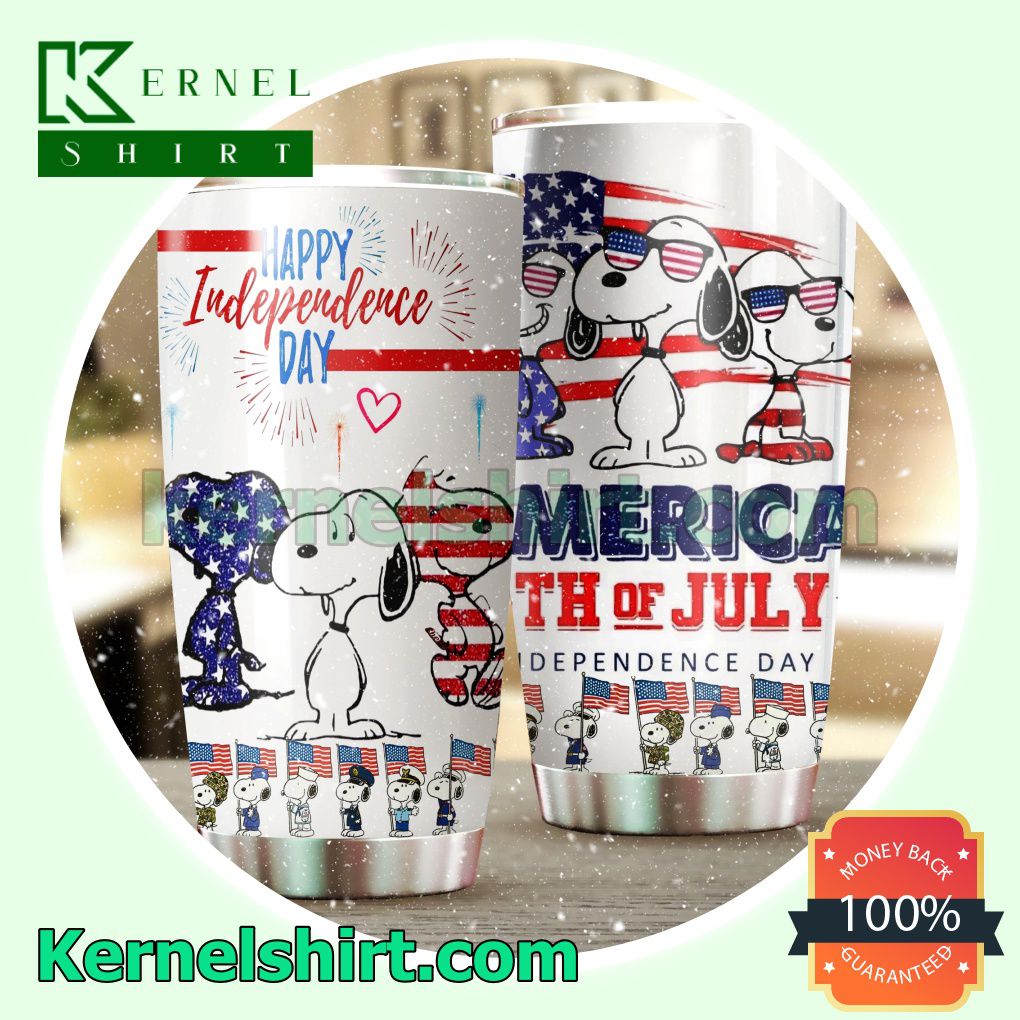 Snoopy Happy Independence Day Tumbler Cup