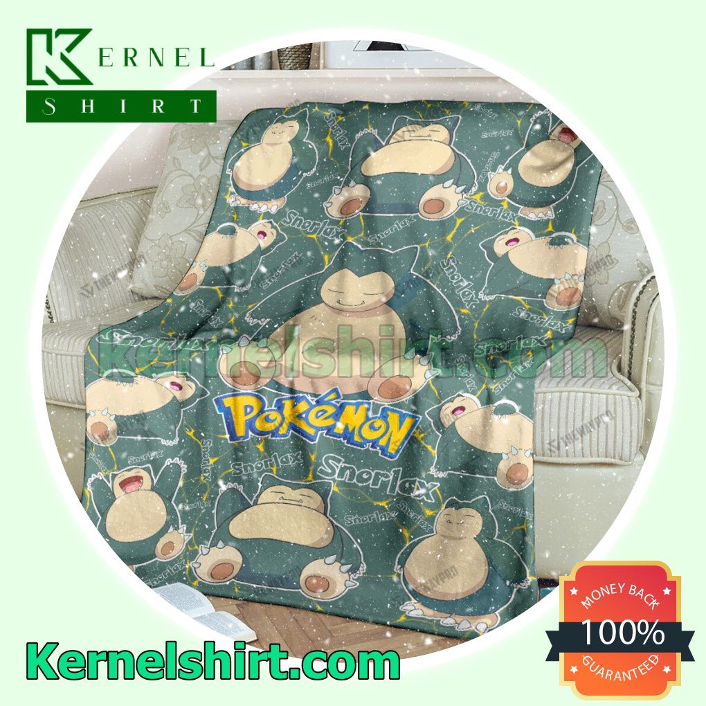 Snorlax Pokemon Pattern Fleece Throw Blanket