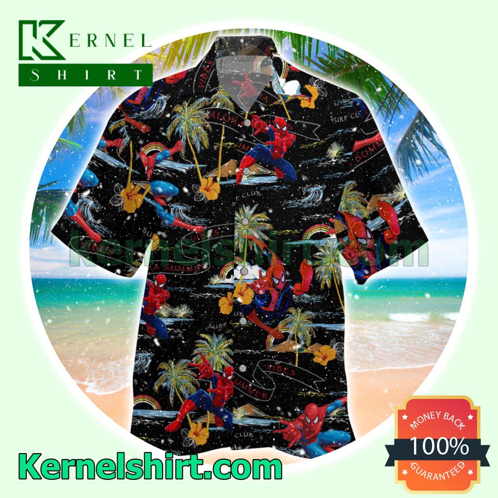 Spiderman Aloha Summer Vibes Summer Short Sleeve Shirt