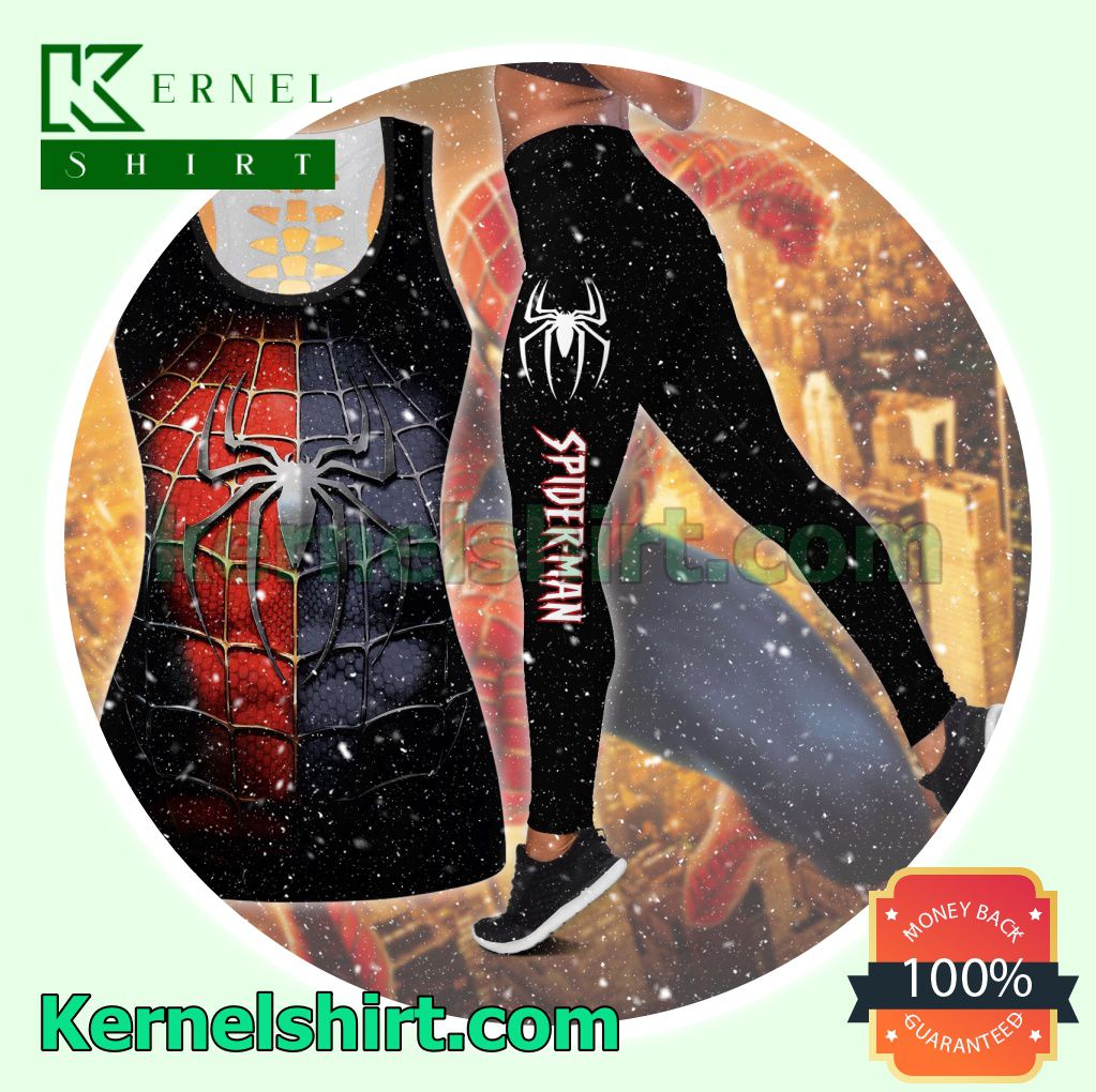 Spiderman Black Hooded Sweatshirt Women Legging